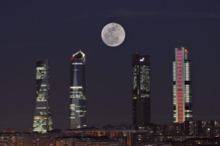 Moon over four towers